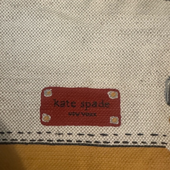 Kate Spade Canvas School Satchel Print Pouch – Large Zip Bag - Picture 4 of 10